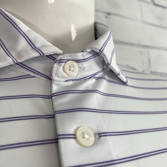 RLX Shirt Men's Large Polo Ralph Lauren 1/15 White Striped UV Golf NWT - Picture 9 of 14